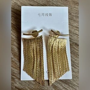 Gold Fringe Tassel Earrings